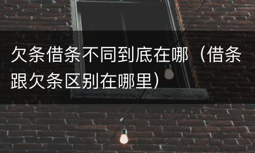 欠条借条不同到底在哪（借条跟欠条区别在哪里）