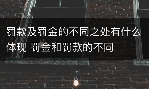 罚款及罚金的不同之处有什么体现 罚金和罚款的不同