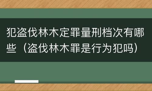 犯盗伐林木定罪量刑档次有哪些（盗伐林木罪是行为犯吗）
