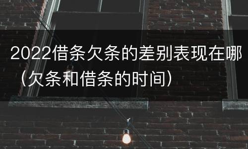 2022借条欠条的差别表现在哪（欠条和借条的时间）