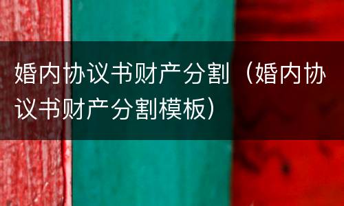 婚内协议书财产分割（婚内协议书财产分割模板）