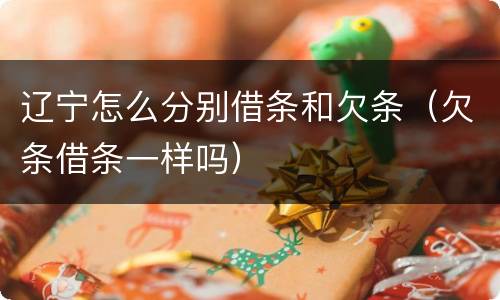 辽宁怎么分别借条和欠条（欠条借条一样吗）