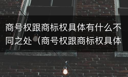 商号权跟商标权具体有什么不同之处（商号权跟商标权具体有什么不同之处呢）