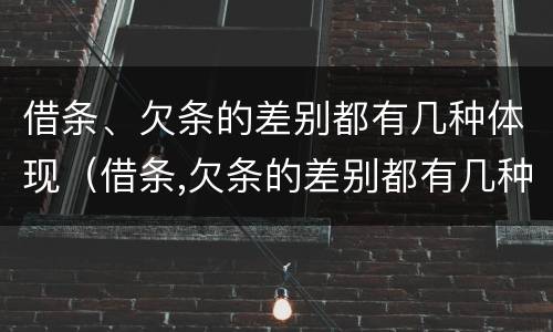 借条、欠条的差别都有几种体现（借条,欠条的差别都有几种体现形式）
