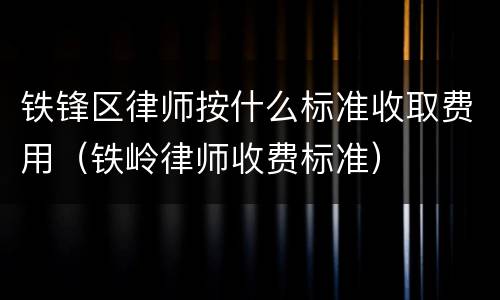 铁锋区律师按什么标准收取费用（铁岭律师收费标准）