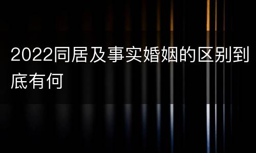 2022同居及事实婚姻的区别到底有何