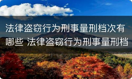 法律盗窃行为刑事量刑档次有哪些 法律盗窃行为刑事量刑档次有哪些类型