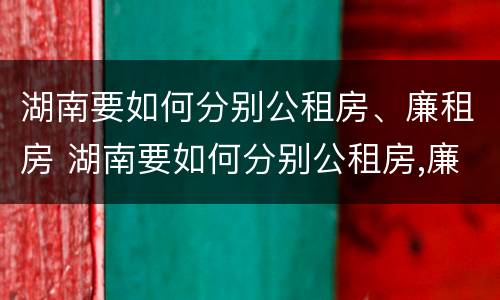 湖南要如何分别公租房、廉租房 湖南要如何分别公租房,廉租房和商品房