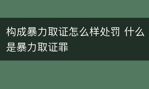 构成暴力取证怎么样处罚 什么是暴力取证罪