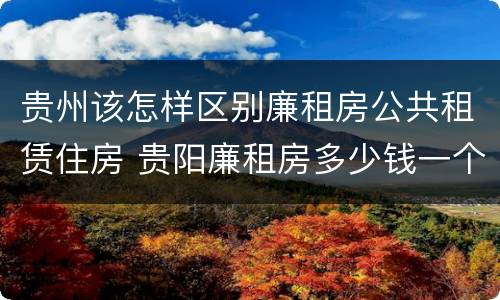贵州该怎样区别廉租房公共租赁住房 贵阳廉租房多少钱一个月