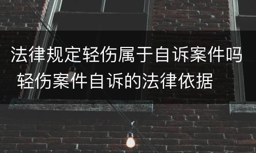 法律规定轻伤属于自诉案件吗 轻伤案件自诉的法律依据