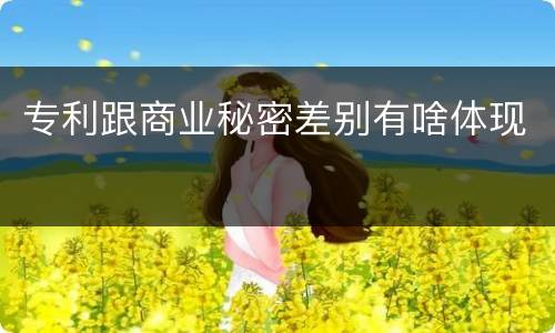 专利跟商业秘密差别有啥体现