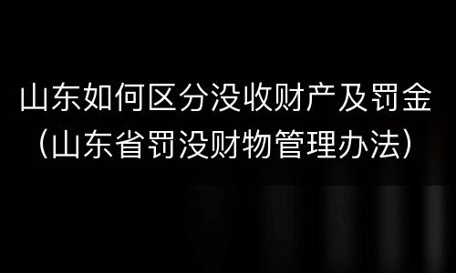 山东如何区分没收财产及罚金（山东省罚没财物管理办法）