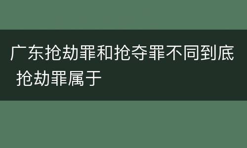 广东抢劫罪和抢夺罪不同到底 抢劫罪属于