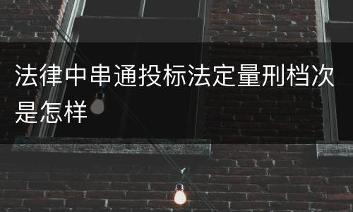 法律中串通投标法定量刑档次是怎样