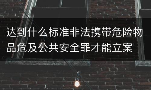达到什么标准非法携带危险物品危及公共安全罪才能立案