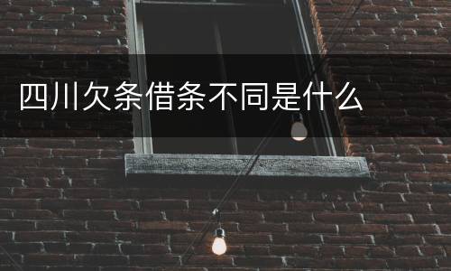 四川欠条借条不同是什么