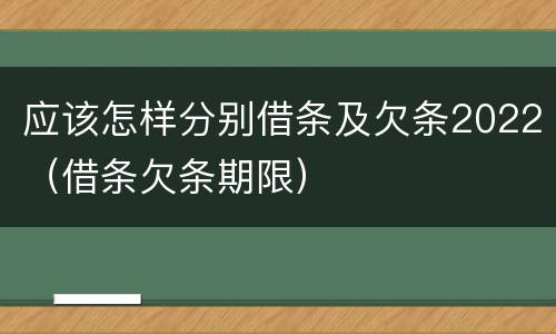 应该怎样分别借条及欠条2022（借条欠条期限）