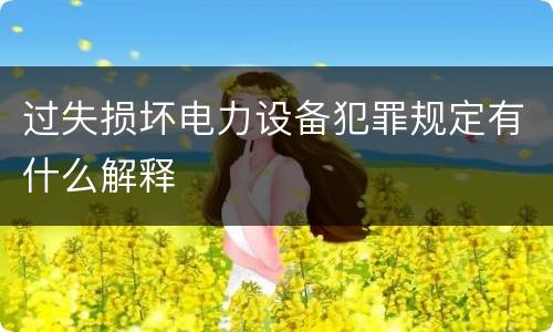 过失损坏电力设备犯罪规定有什么解释