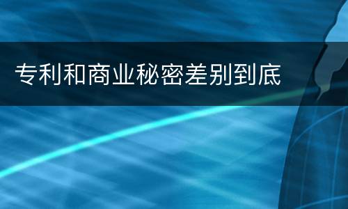 专利和商业秘密差别到底
