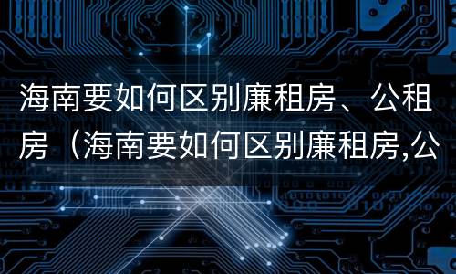 海南要如何区别廉租房、公租房（海南要如何区别廉租房,公租房和住宅）