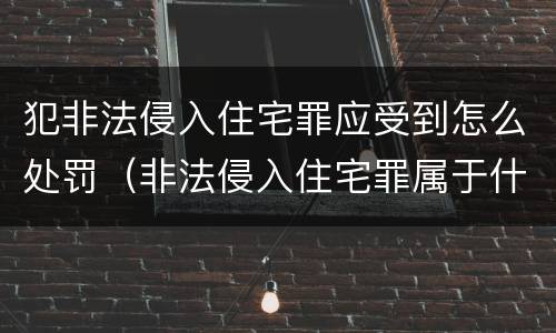 犯非法侵入住宅罪应受到怎么处罚（非法侵入住宅罪属于什么犯罪类型）