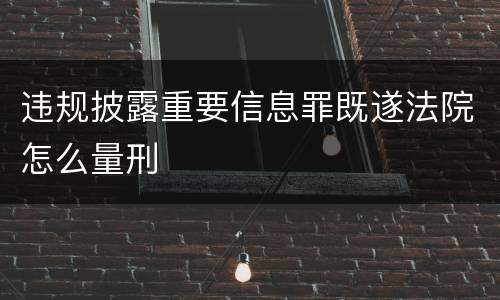 违规披露重要信息罪既遂法院怎么量刑