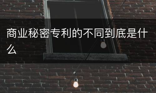 商业秘密专利的不同到底是什么