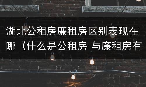 湖北公租房廉租房区别表现在哪（什么是公租房 与廉租房有什么区别）