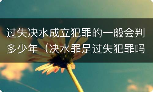 过失决水成立犯罪的一般会判多少年（决水罪是过失犯罪吗）