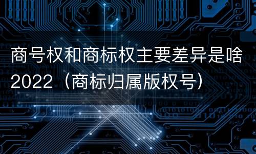 商号权和商标权主要差异是啥2022（商标归属版权号）