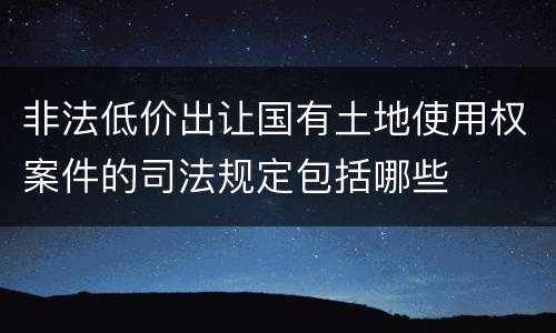 非法低价出让国有土地使用权案件的司法规定包括哪些