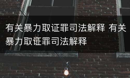 有关暴力取证罪司法解释 有关暴力取证罪司法解释