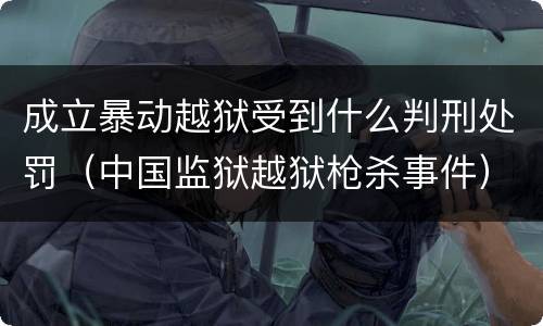 成立暴动越狱受到什么判刑处罚（中国监狱越狱枪杀事件）