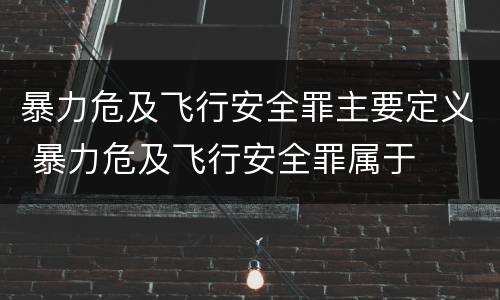 暴力危及飞行安全罪主要定义 暴力危及飞行安全罪属于