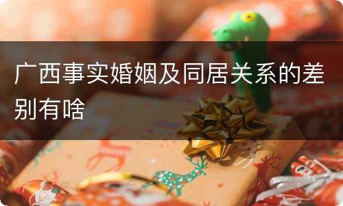 广西事实婚姻及同居关系的差别有啥