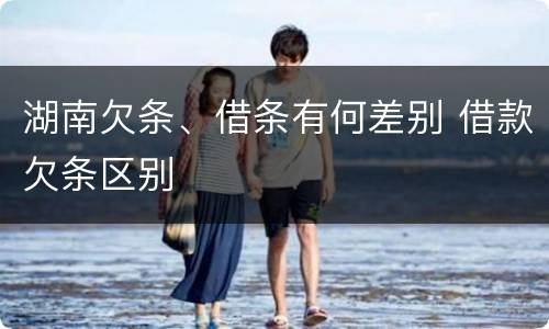 湖南欠条、借条有何差别 借款欠条区别
