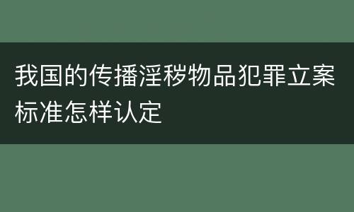 我国的传播淫秽物品犯罪立案标准怎样认定