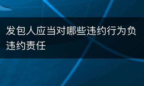 发包人应当对哪些违约行为负违约责任
