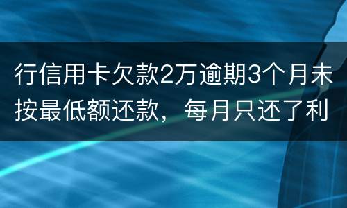 行信用卡欠款2万逾期3个月未按最低额还款，每月只还了利息，银行报案会怎样