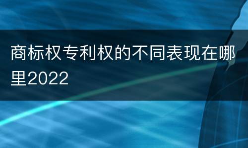 商标权专利权的不同表现在哪里2022