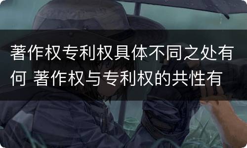 著作权专利权具体不同之处有何 著作权与专利权的共性有