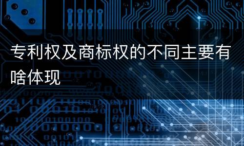 专利权及商标权的不同主要有啥体现