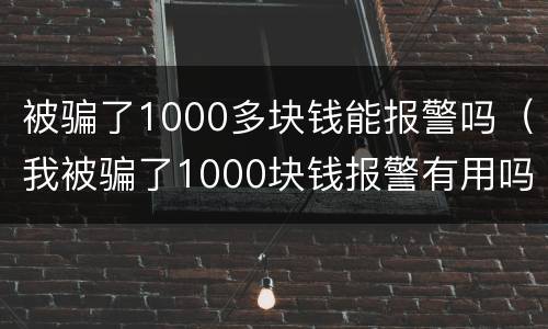 被骗了1000多块钱能报警吗（我被骗了1000块钱报警有用吗）