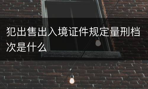 犯出售出入境证件规定量刑档次是什么