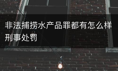 非法捕捞水产品罪都有怎么样刑事处罚