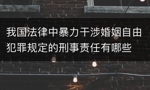 我国法律中暴力干涉婚姻自由犯罪规定的刑事责任有哪些