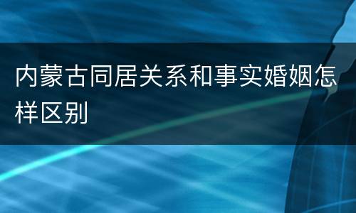 内蒙古同居关系和事实婚姻怎样区别