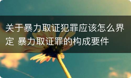 关于暴力取证犯罪应该怎么界定 暴力取证罪的构成要件