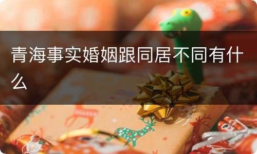 青海事实婚姻跟同居不同有什么